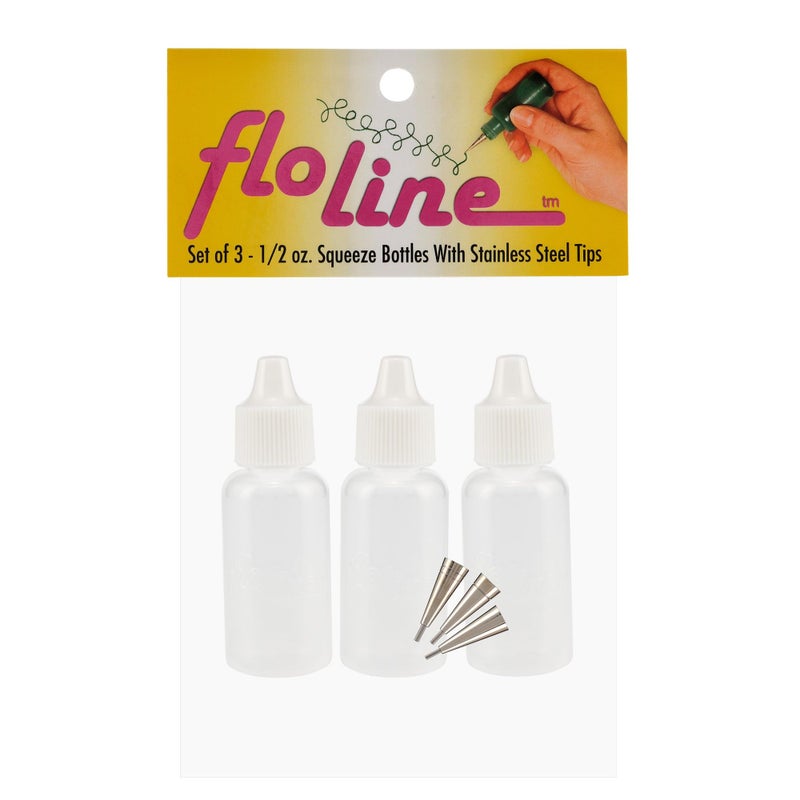 Creative Mark Precision Tip Applicator Bottle - Flo Line Squeeze Bottle with Stainless Steel Tips, for Artist Paint, Fluid Media, Ink, Watercolor, Quilling, Glitters and Masking Fluid (Pack of 3) - Image 2